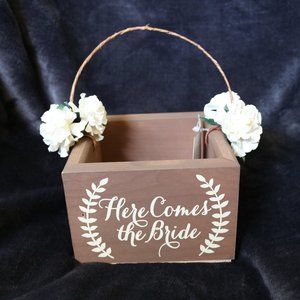 Rustic Wood Flower Girl Basket